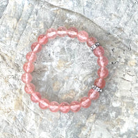 Cherry Quartz Bracelet with Bling